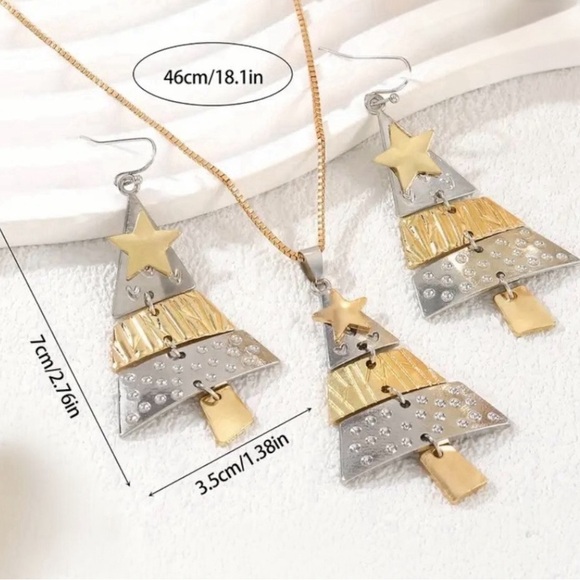 Christmas Tree Necklace and Earrings Set - Picture 4 of 6